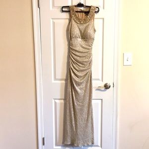 Gold shimmering long dress